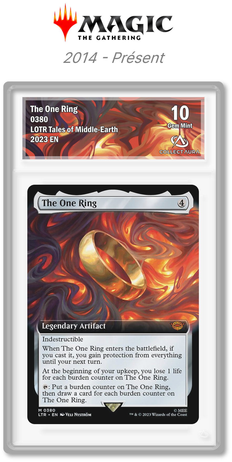 Carte Magic avec étiquette personnalisée certifiée par CollectAura : L'anneau unique