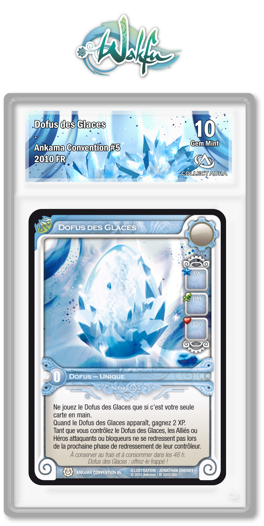 Carte Wakfu avec étiquette personnalisée certifiée par CollectAura : Dofus des glaces