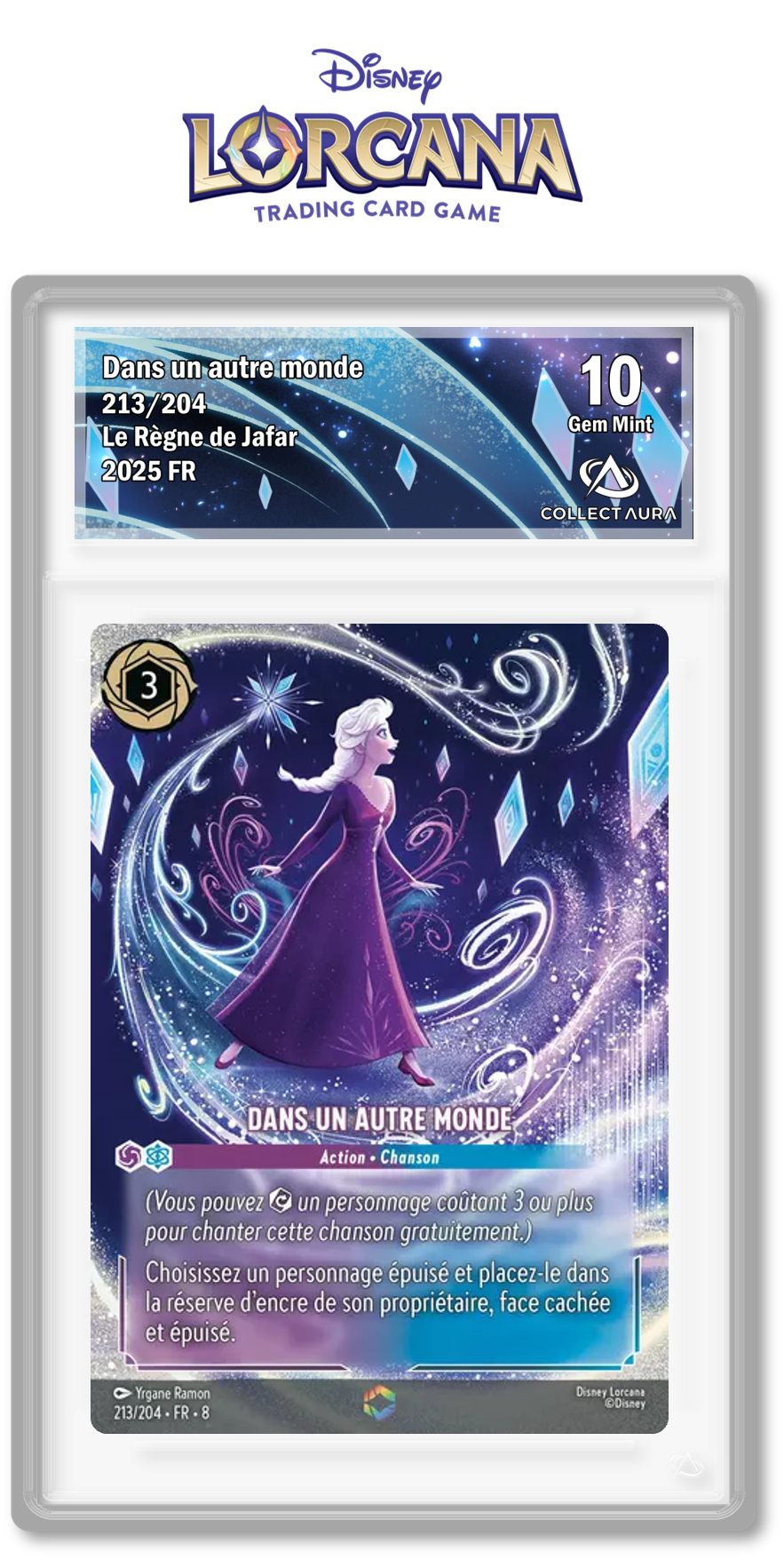 Carte Lorcana avec étiquette personnalisée certifiée par CollectAura : Elsa