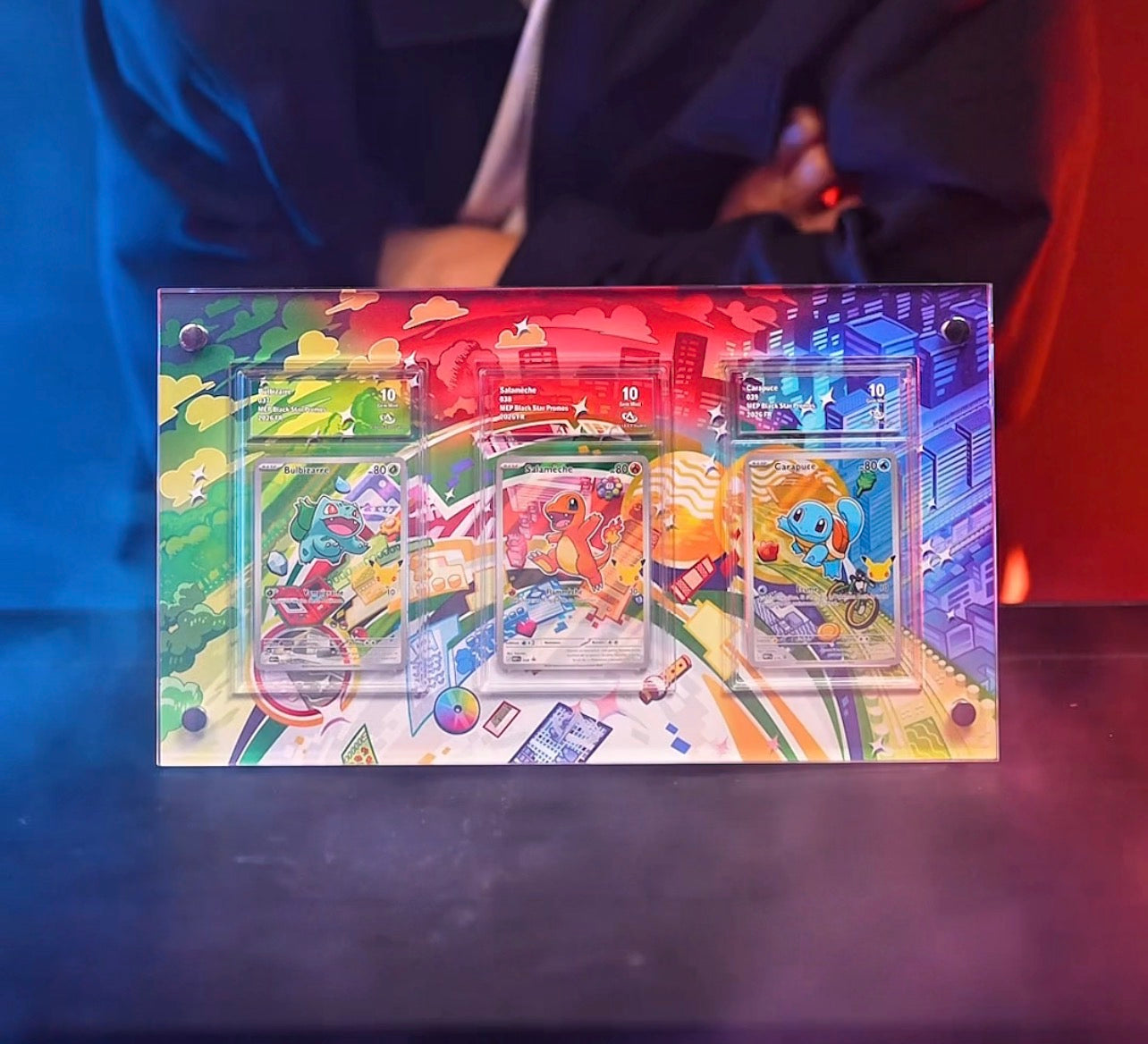 Triple Cadre pour cartes gradées : Bulbizarre, Salamèche & Carapuce Promo 30 ans